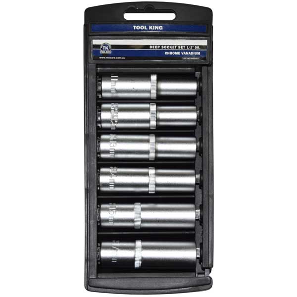 Deep Socket Set 6 Piece 1/2" Drive Metric: 11, 12, 13, 14, 15, 17mm - Tool King