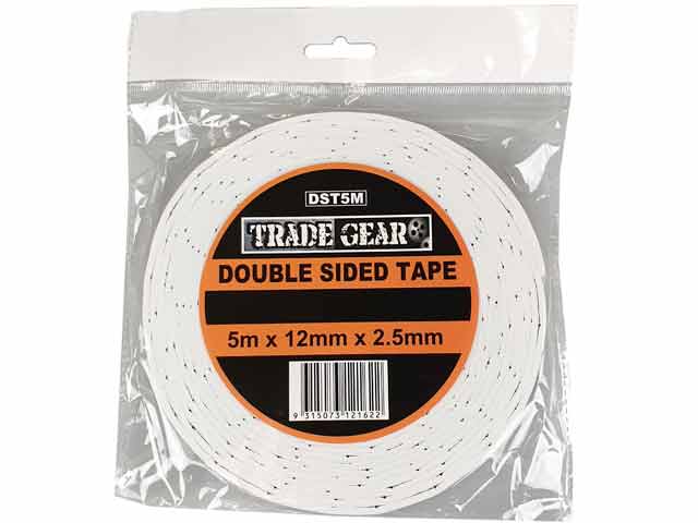 Double Sided Tape 5m White 12mm x 5m - Trade Gear