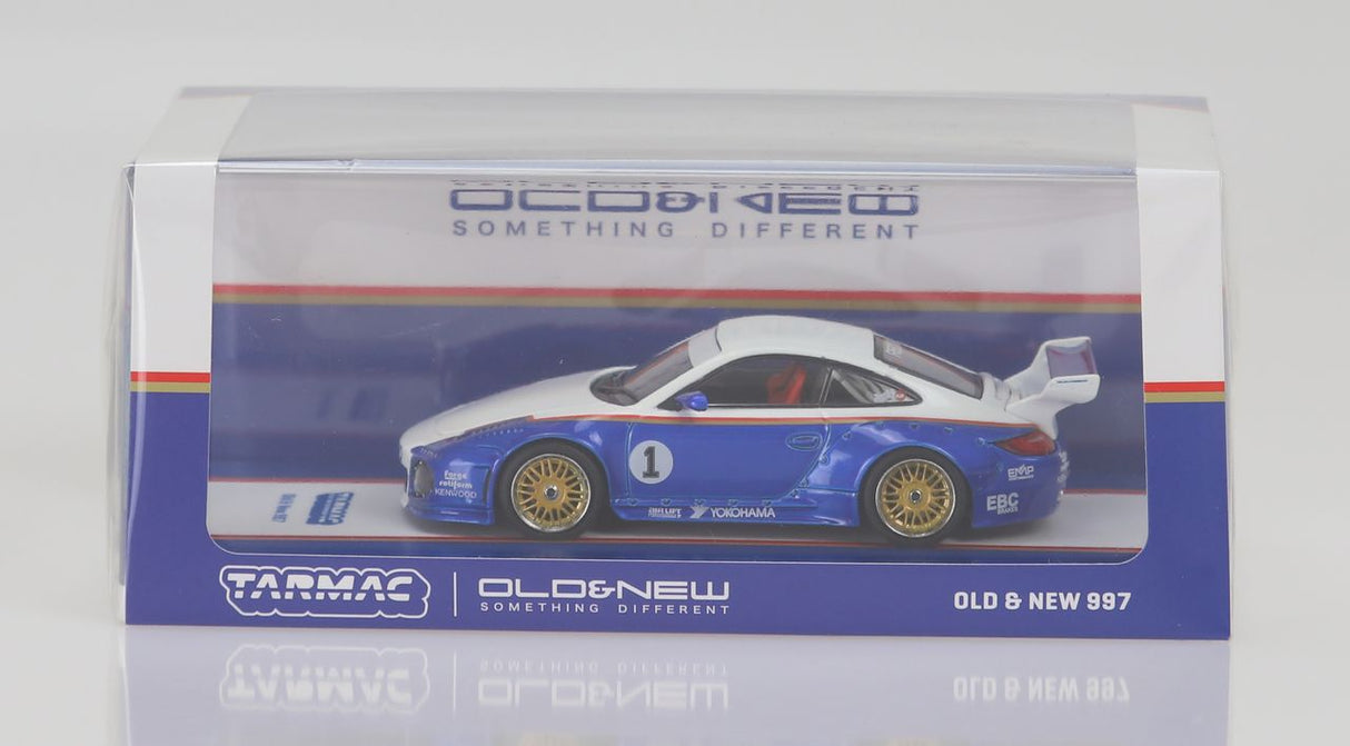 Porsche 911 (997) Old & New Blue/White Diecast Model Car 1:43 Scale (Approx. 10–11cm) Collectible | Universal Auto Spares