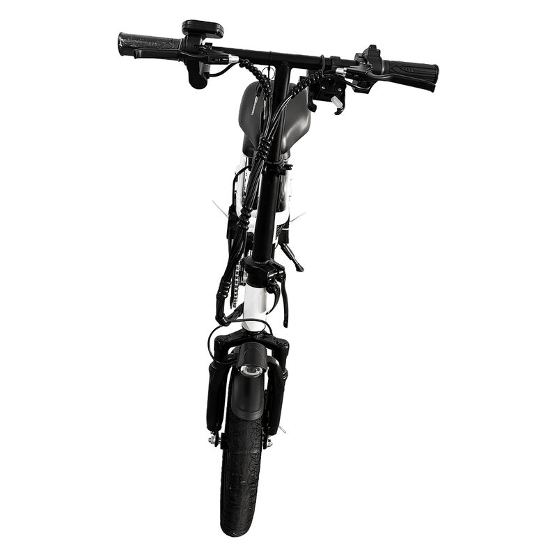 White Adult 1000W Electric Bike Foldable E Bicycle Mountain E Bikes 14" 3 Speed 50km/h EBIKE-003 - Machter