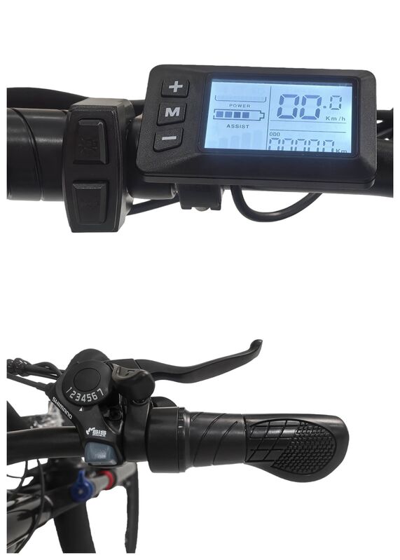 Black Adult Electric Bike 26'' 1500W Brushless Motor EBike Off Road 7 Speed Mountain Ebike EBIKE-005 - Machter