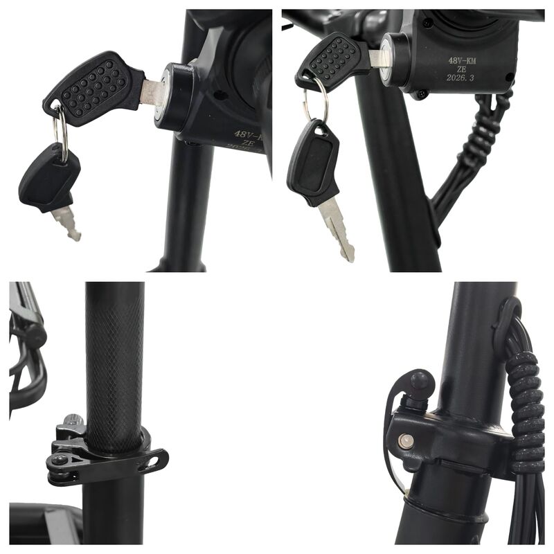 Black Electric Scooter With Seat Foldable Motorised Adults EScooter Commuter EBIKE-007 - Machter