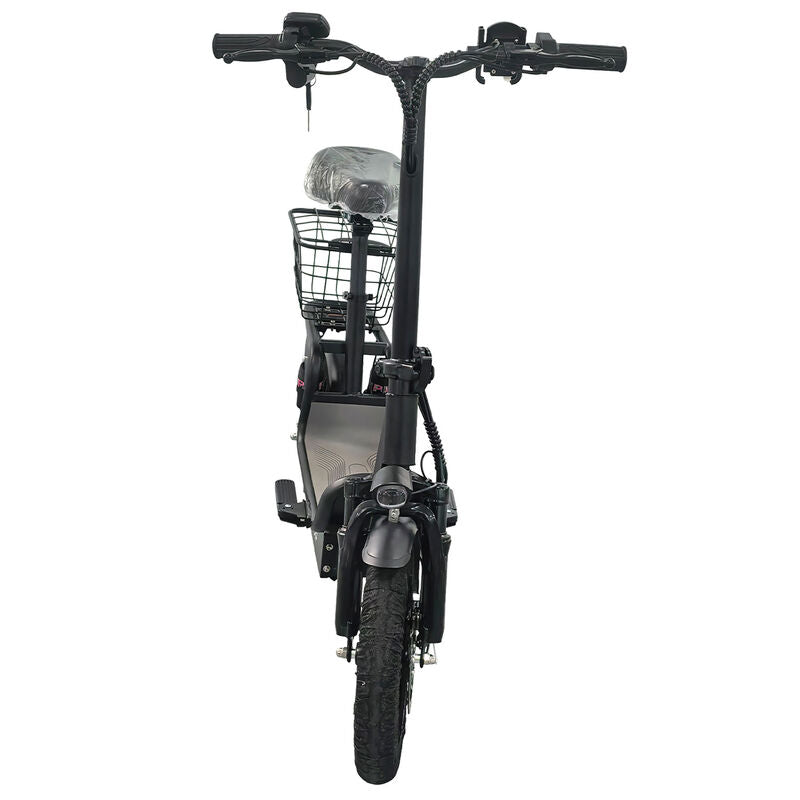 Black Electric Scooter With Seat Foldable Motorised Adults EScooter Commuter EBIKE-007 - Machter