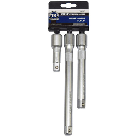 Socket Extension Bar Set 3 Piece 1/2" Drive 3, 6, 8" - Tool King