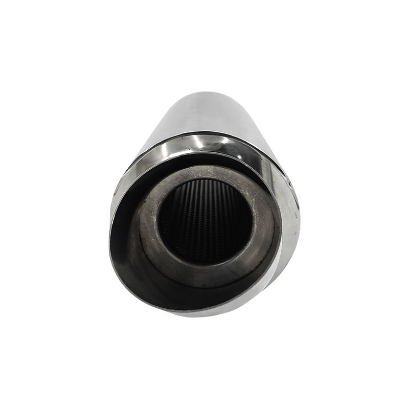 Polished Tip Exhaust Muffler Cannon 480mm Length 3" Inlet 4" Outlet ECC-007 - Machter