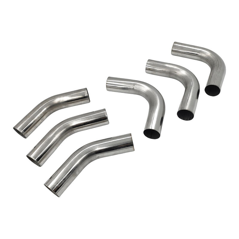 6Pieces Exhaust Pipe Mandrel Bend 2.5" Inch 63.5mm 45 & 90 Degree Semi Bright Mild Steel - Machter