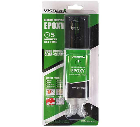 General Purpose Epoxy Clear 25ml Twin Syringe - Visbella | Universal Auto Spares