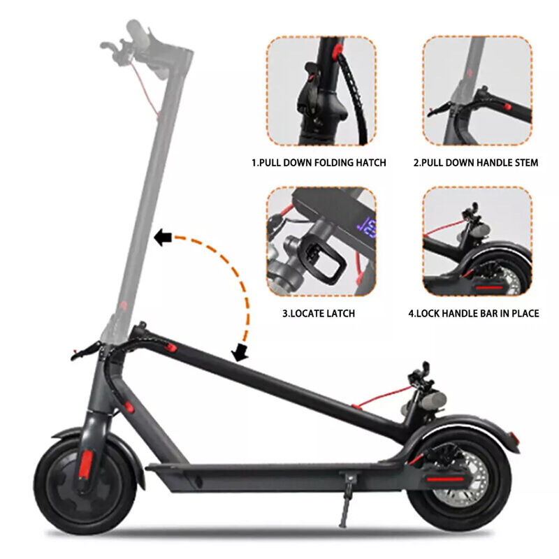 Electric Scooter Adult Foldable Travel E Bike With Seat Portable 900W 40KM/H 50KM White ESCOOTER-008SE - Machter