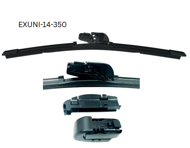 28 - 700mm Flexible Flat Wiper with Universal Adaptors EXUNI-28-700 - eXelwipe | Universal Auto Spares