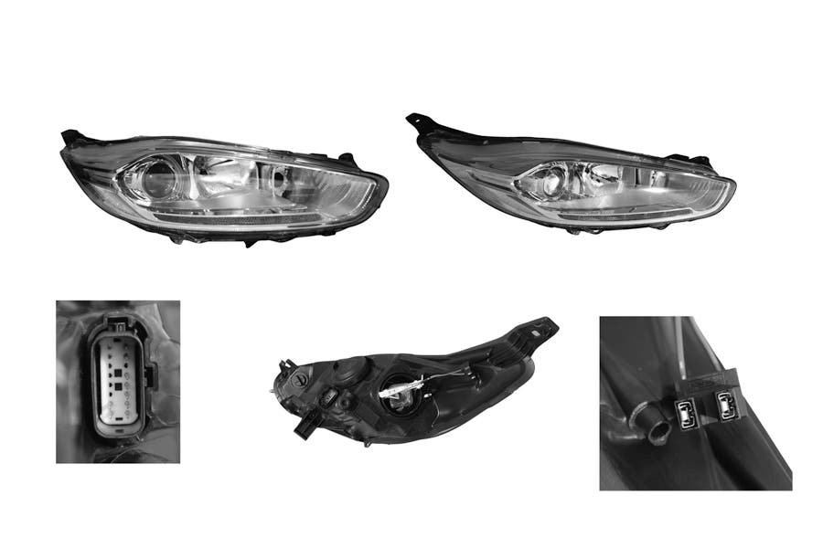 Headlight (RHS, Halogen, Chrome) Ford Fiesta WZ ST 2013 - 2019 FDFS-HEL-13R - Sterling