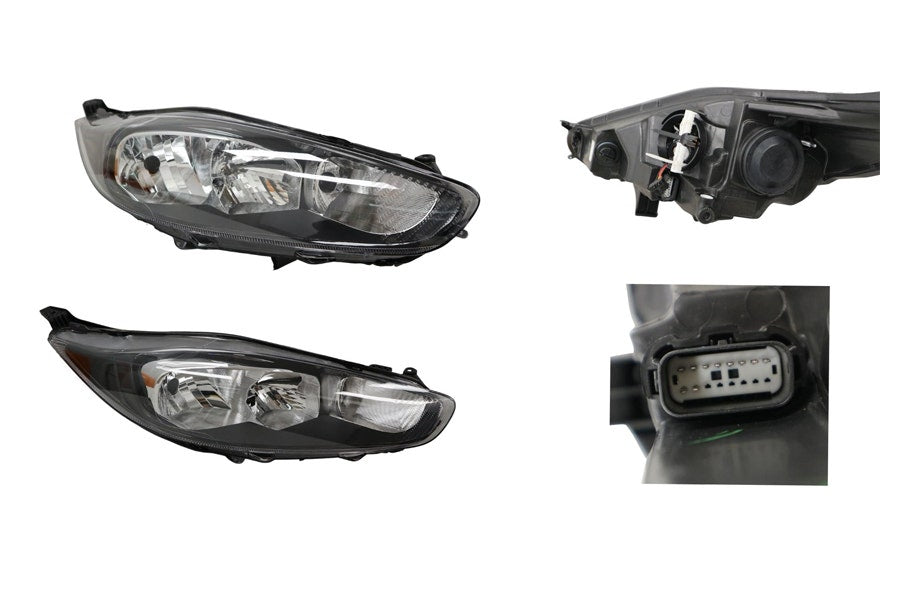 Headlight (Halogen, RHS, Black) Ford Fiesta WZ 2013 - 2019 FDFS - HEL - 16R - Sterling Parts - Headlight Assemblies - Sterling Parts