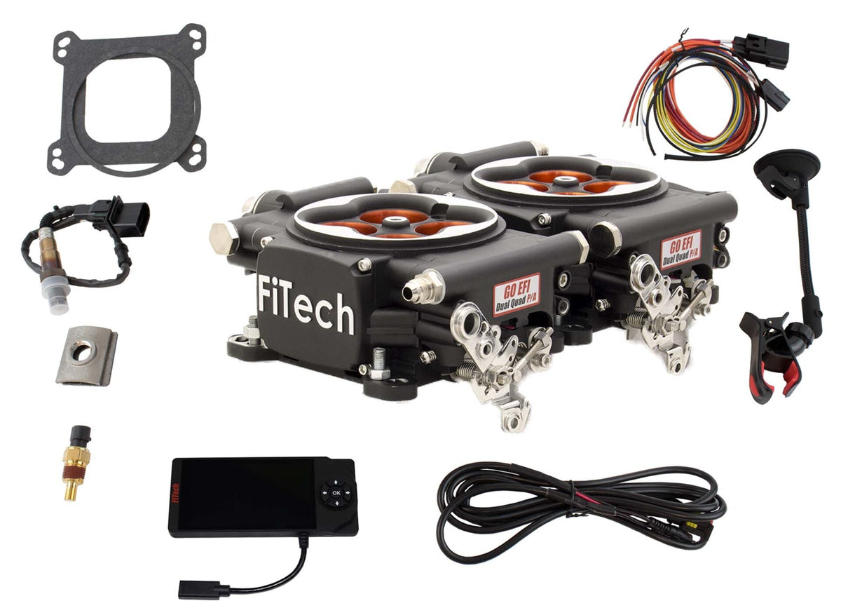 GO EFI Dual Quad 1200HP Power Adder EFI System Black FI30064 - FiTech - Fuel & Ignition - FiTech