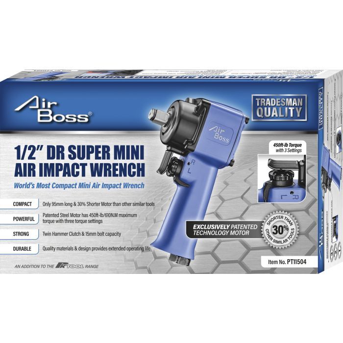 1/2" DR Super Mini Air Impact Wrench - Air Boss