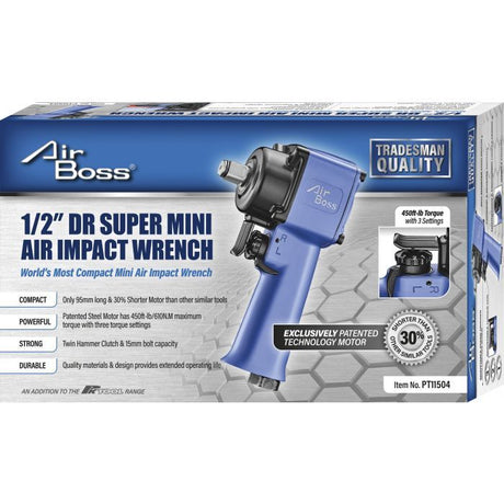 1/2" DR Super Mini Air Impact Wrench - Air Boss