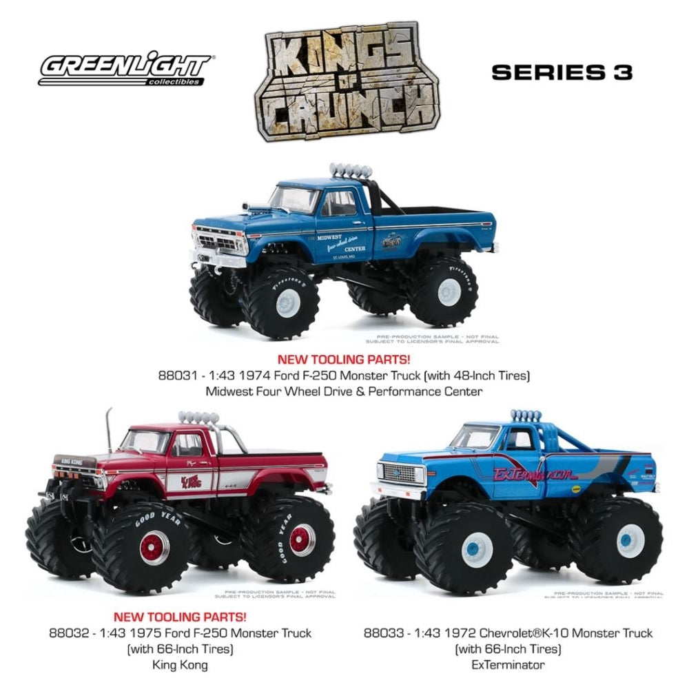Kings of Crunch Series 3 Monster Truck Model Assorted Single 1:43 Scale Collectible