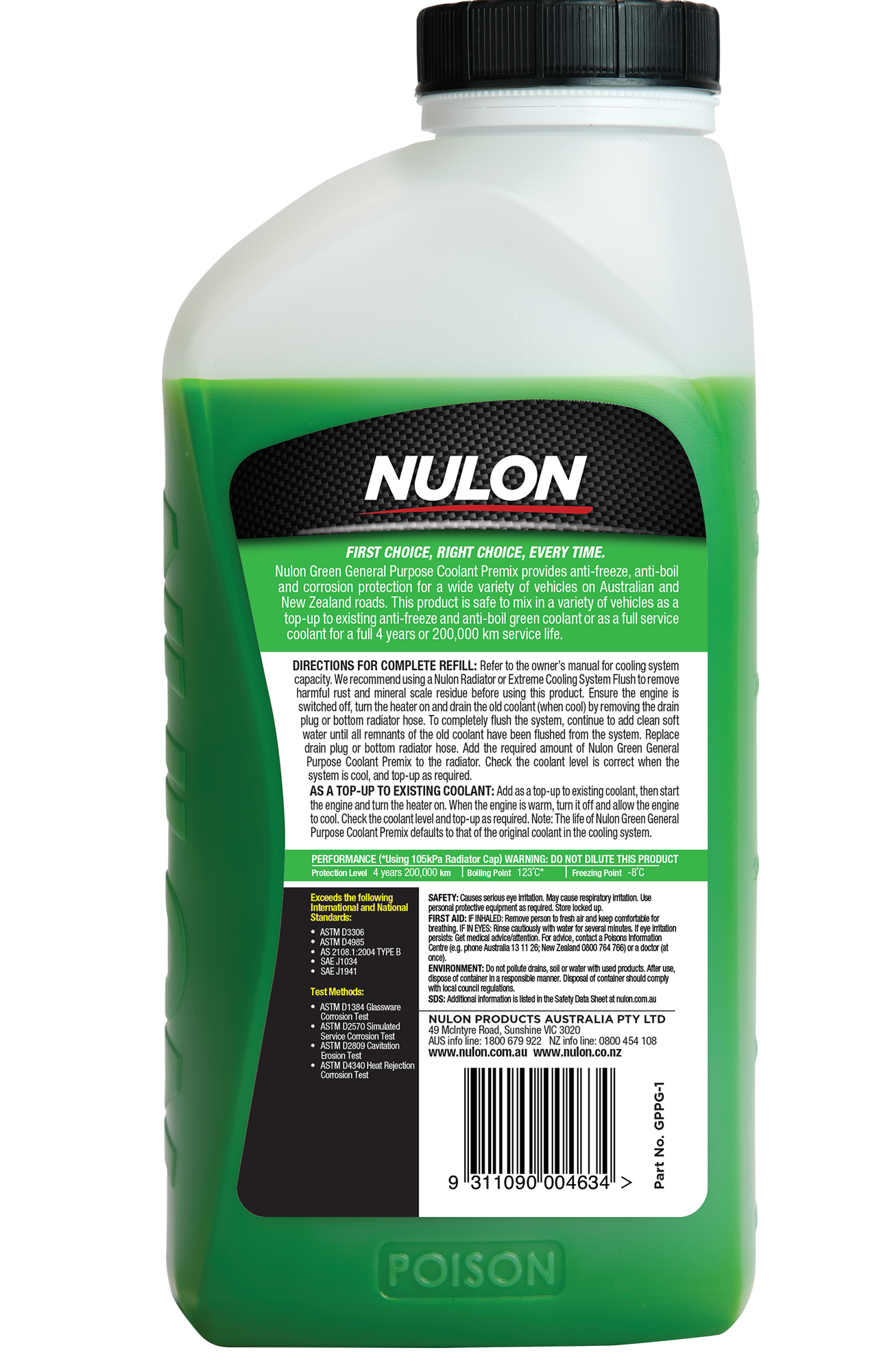 Green General Purpose Coolant Premix - Nulon