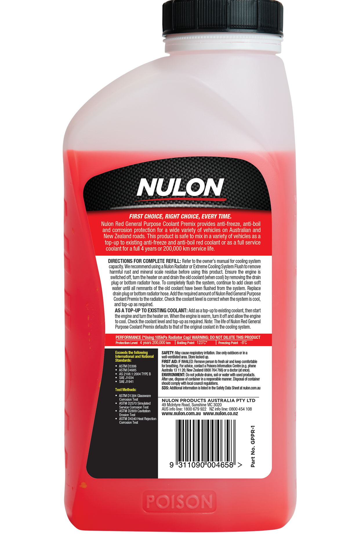 Red General Purpose Coolant Premix - Nulon