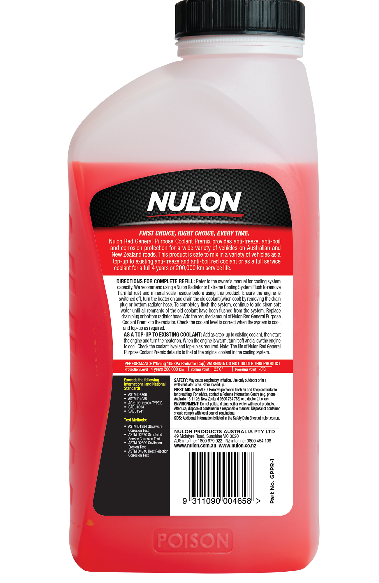 Red General Purpose Coolant Premix - Nulon