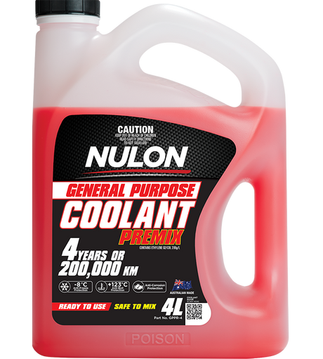 Red General Purpose Coolant Premix - Nulon 4L