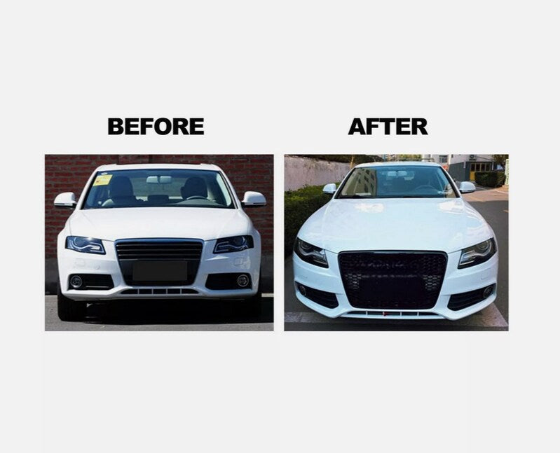 Gloss Black Honeycomb RS4 Style Front Bumper Grille Fit For Audi A4 S4 B8 2007-2015 GRILLE-AU001 - Machter