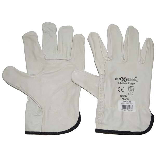 Premium Smooth Leather Riggers Gloves XL Pair - MAXISAFE