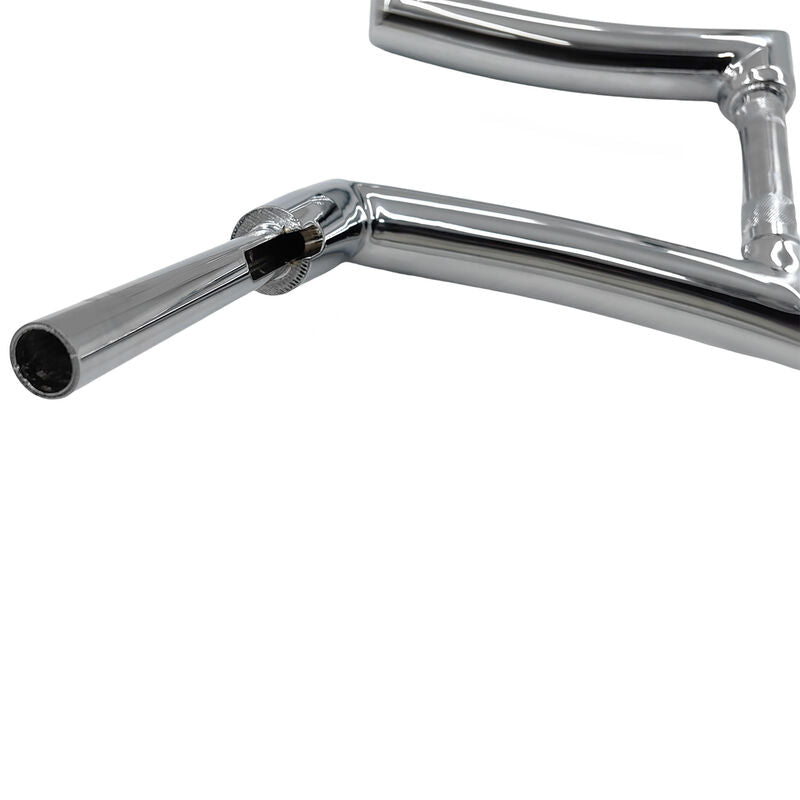 12" Rise Handlebar Ape Hangers 1" Clamp Fat Bar Chrome Fit For Harley Honda Yamaha Suzuki Kawasaki Triumph HDB-HL001-SV - Machter