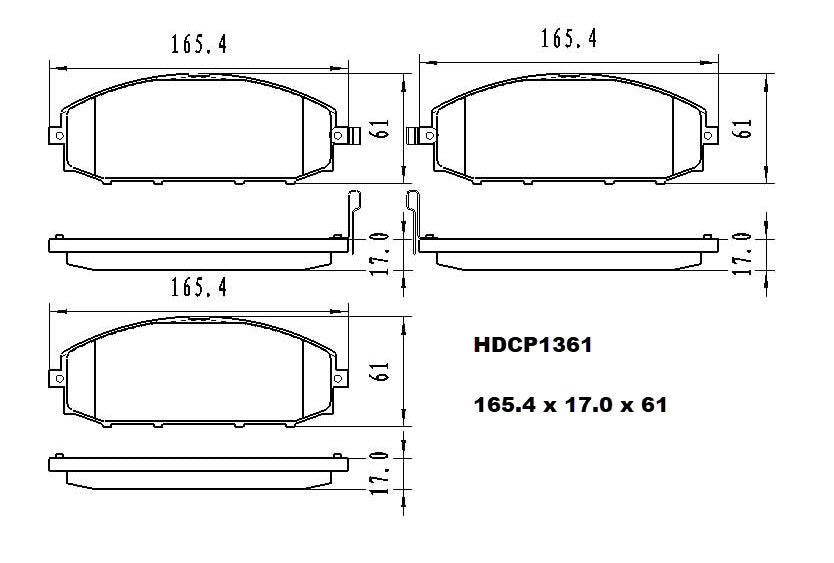 Heavy Duty Ceramic Brake Pads HDCP1361 (DB1361) - Premier Performance Auto Parts | Universal Auto Spares