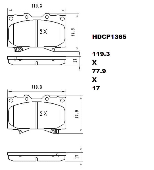 Heavy Duty HDCP1365 (DB1365) Ceramic Brake Pads - Premier Performance Auto Parts | Universal Auto Spares