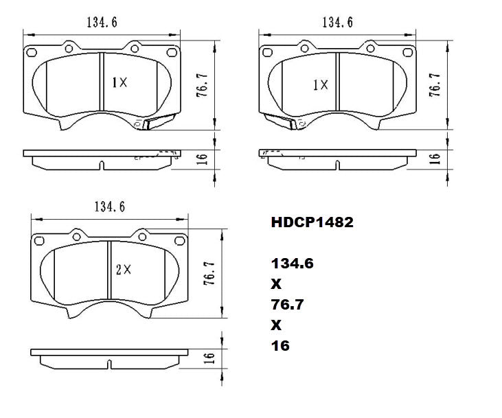 Heavy Duty HDCP1482 (DB1482) Ceramic Brake Pads - Premier Performance Auto Parts | Universal Auto Spares