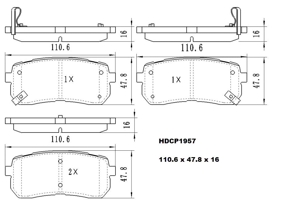 Heavy Duty HDCP1957 (DB1957) Ceramic Brake Pads – Premier Performance Auto Parts