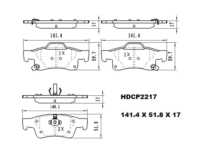 Heavy Duty HDCP2217 (DB2217) Ceramic Brake Pads – Premier Performance Auto Parts
