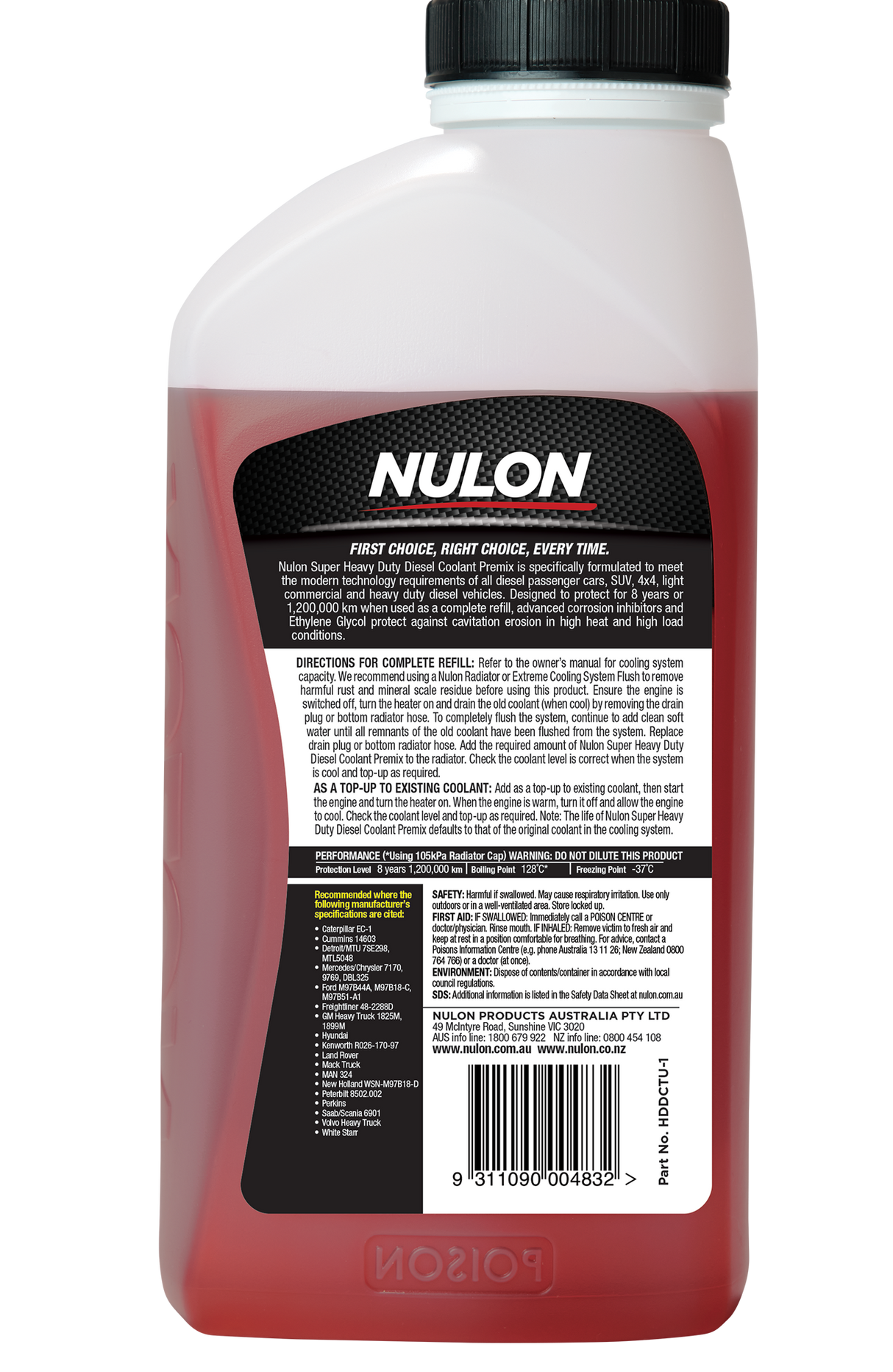 Super Heavy Duty Diesel Coolant Premix - Nulon