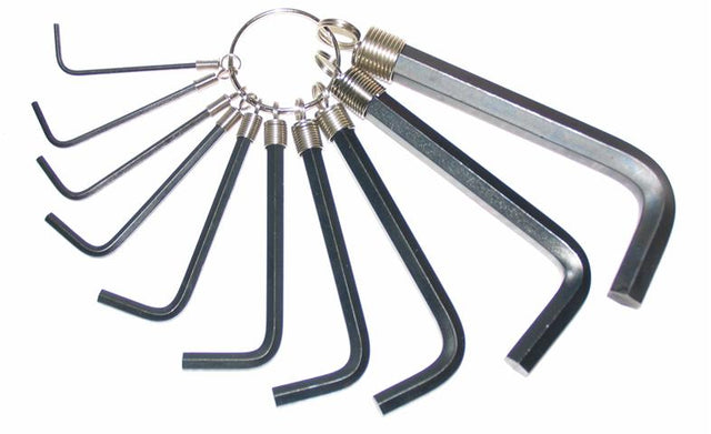 Hex Key Ring Set 10 Piece Metric 1-10mm - Tool King