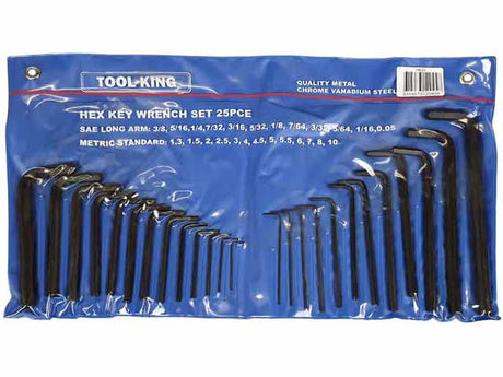 Hex Key Set 25 Piece Metric & SAE - Tool King