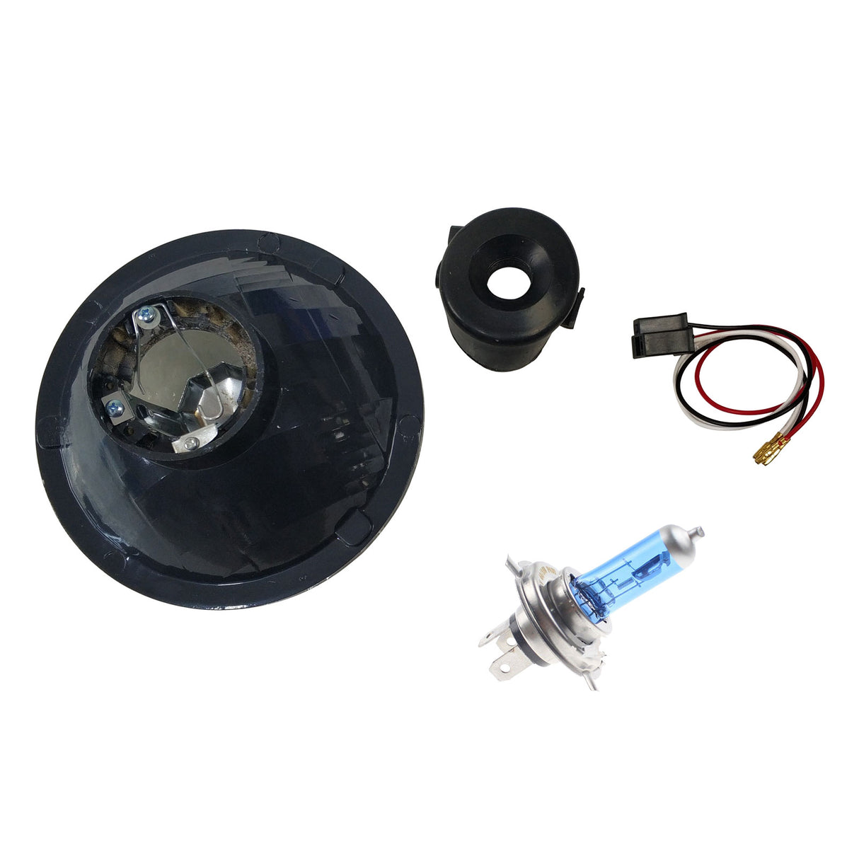 Headlight Upgrade Kit 2 x 7" Round Lamp 60/55W H4 Halogen Conversion Kit Pair HL-005B - Machter