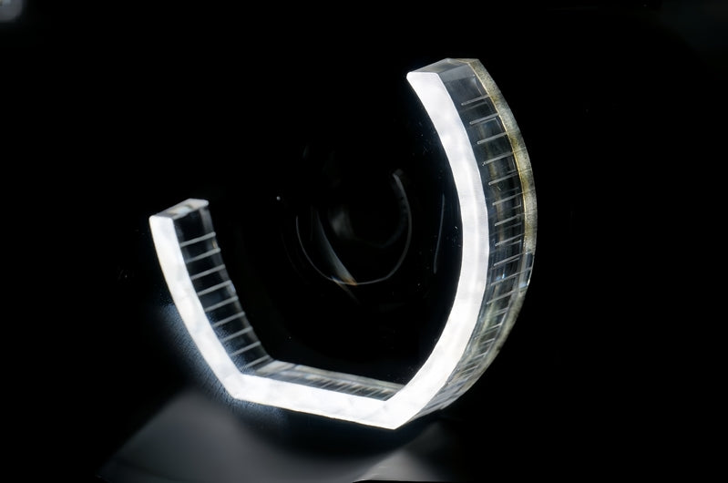 3D LED Dual Halo Black Projector Head Light Fit For BMW X5 E53 1999-2003 HL-BMW022LS - Machter