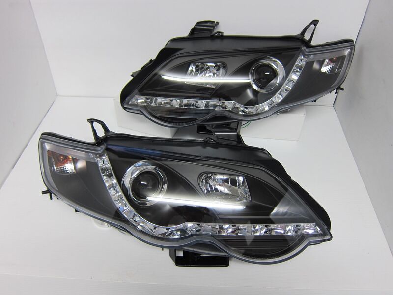 Black LED DRL Headlights Fit For Ford Falcon FG Sedan FPV XR6 XR8 2007-2014 HL-FD026LS - Machter