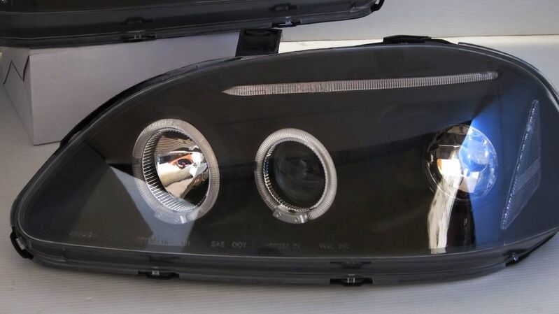 Black LED Angle Eye Projector Headlights Fit For HONDA Civic EK VTI 1996-1998 HL-HD027LS - Machter