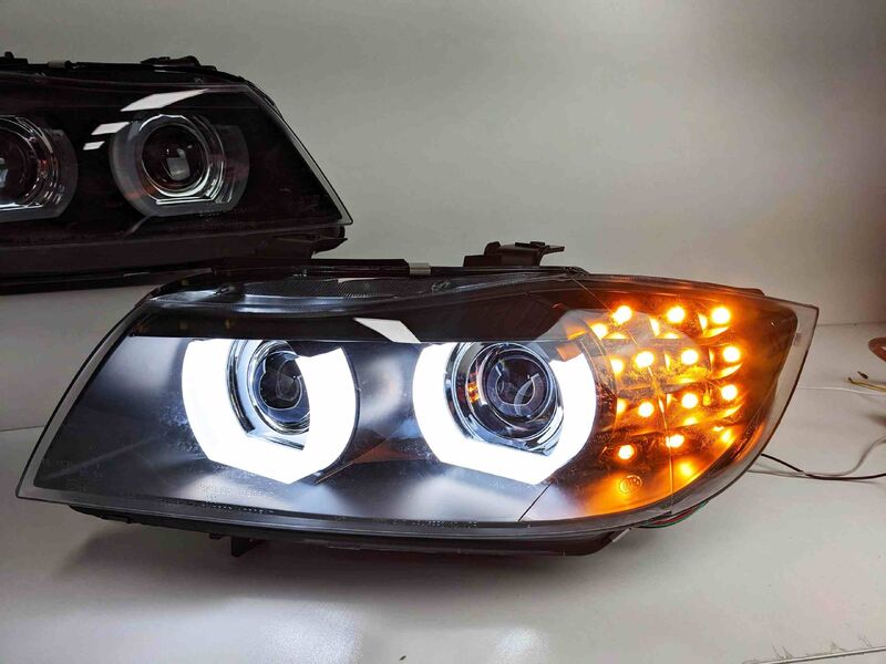 Black 3D DRL Projector LED Signal Headlights Fit For BMW 3-Series E91 E90 Sedan 2009-2012 HL-HD031LS - Machter