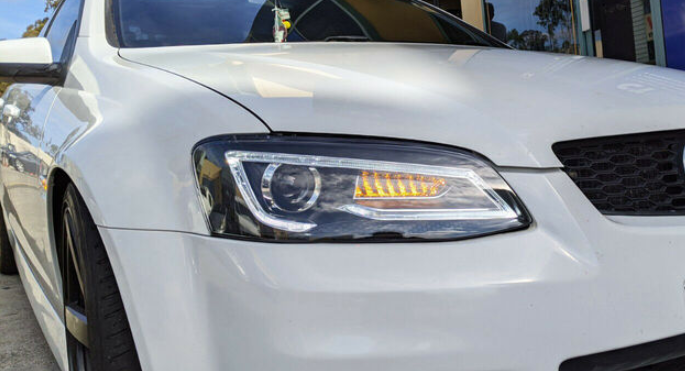LED Headlights Sequential Blinker Fit For Holden VE Commodore Series 1 & 2 Without Globe HL-HLN002 - Machter