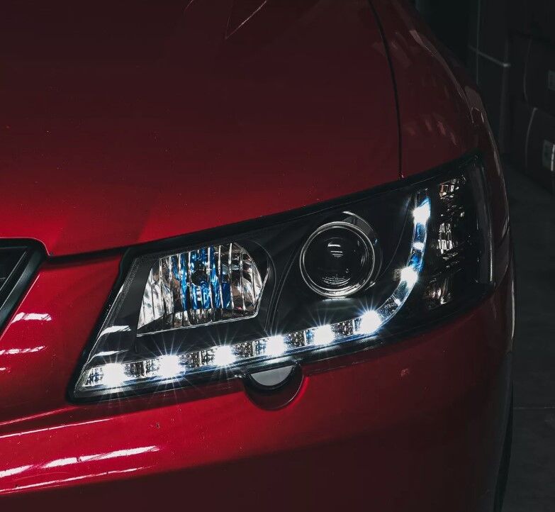 Black DRL LED Projector Head Lights Fit For Holden Commodore VY UTE 2002-2004 HL-HLN024LS - Machter
