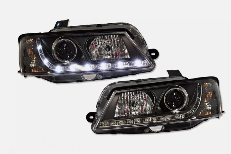 Black DRL LED Projector Head Lights Fit For Holden Commodore VY UTE 2002-2004 HL-HLN024LS - Machter