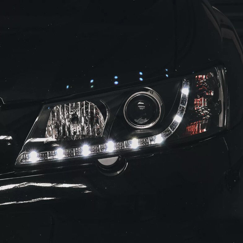 Black DRL LED Projector Head Lights Fit For Holden Commodore VY UTE 2002-2004 HL-HLN024LS - Machter