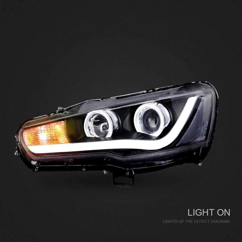 Angel Eyes DRL LED Headlights Fit For Mitsubishi Lancer EVO X CJ VRX 2007-2018 HL-MB001LS - Machter