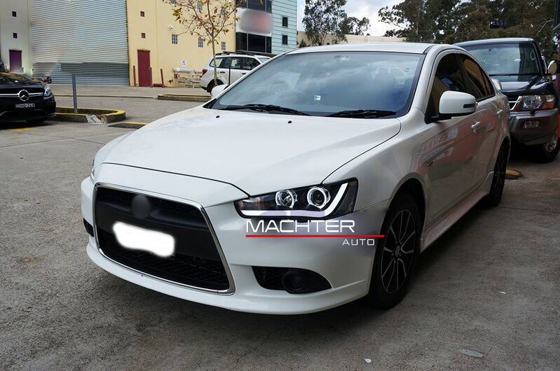 Angel Eyes DRL LED Headlights Fit For Mitsubishi Lancer EVO X CJ VRX 2007-2018 HL-MB001LS - Machter
