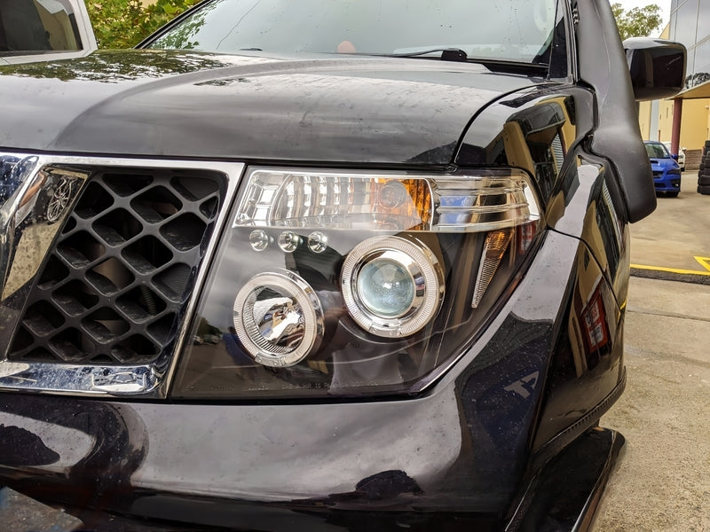 Black LED Angel-Eyes Head Light Fit For Nissan Navara D40 Pathfinder R51 2004-2011 HL-NS023LS - Machter
