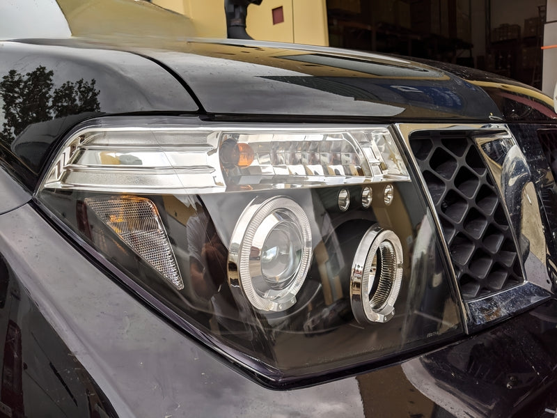 Black LED Angel-Eyes Head Light Fit For Nissan Navara D40 Pathfinder R51 2004-2011 HL-NS023LS - Machter