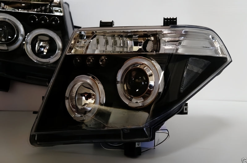 Black LED Angel-Eyes Head Light Fit For Nissan Navara D40 Pathfinder R51 2004-2011 HL-NS023LS - Machter