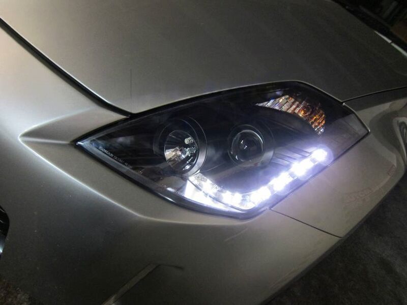 DRL LED Black Projector Headlights Fit For Nissan 350Z Z33 Fairlady Halogen Type 2003-2005 HL-NS033LS - Machter