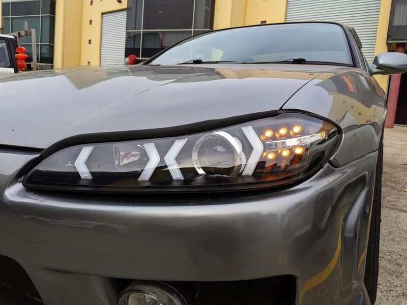 Black LED 3D DRL Projector Headlights & LED Indicators Fit For Nissan S15 200sx Silvia 1999-2002 HL-NS034LS - Machter